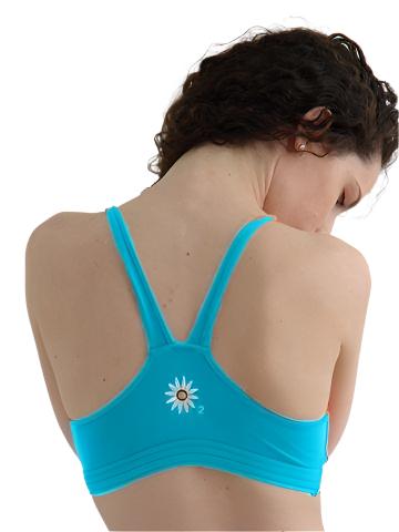 Margarita Activewear Short Bra Top 422 - Turquoise - rear  view