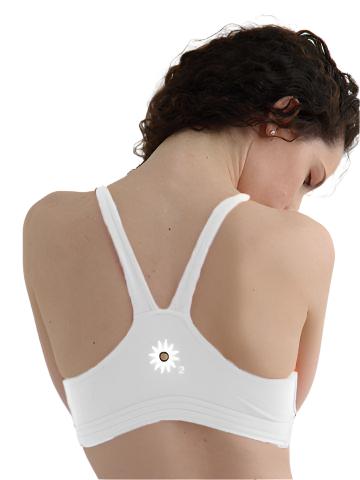 Margarita Activewear Short Bra Top 422 - White - rear  view