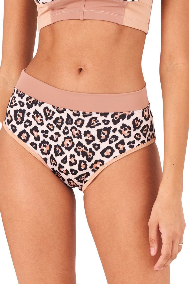 Onzie Yoga Le Femme Swim Bikini 6004 - Gold Cheetah - Front View