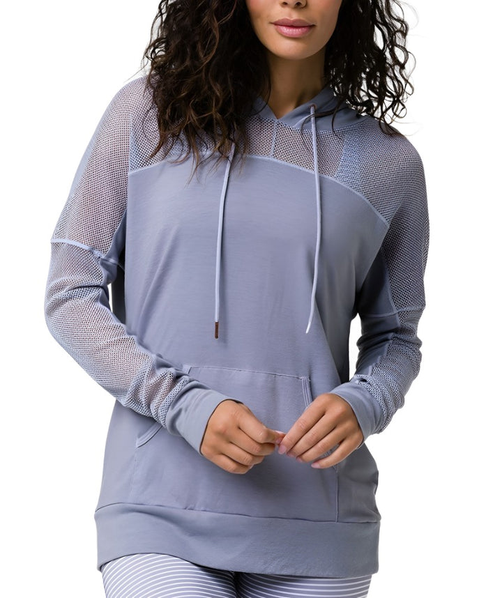 Onzie Flow Mesh Long Sleeve Hoodie 623 - Purple Haze - front view