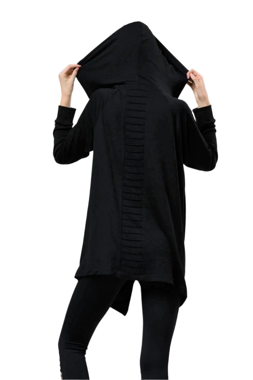 Onzie Hot Yoga Wear Zip Jacket 627 - Black - rear view