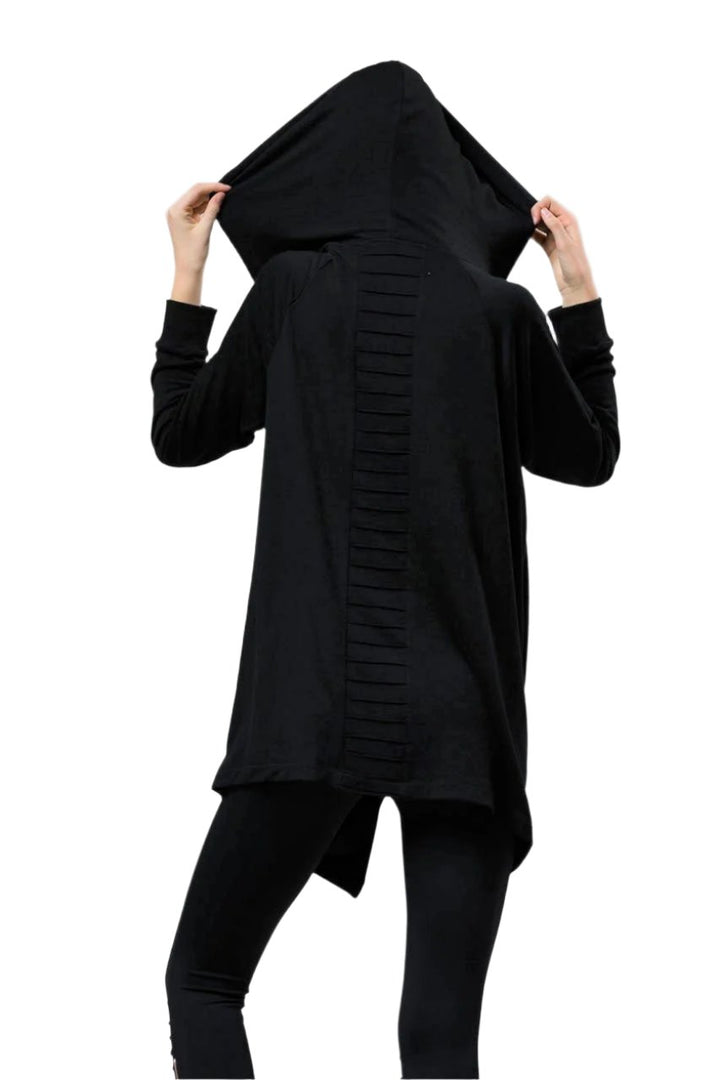 Onzie Hot Yoga Wear Zip Jacket 627 - Black - rear view