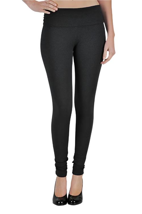 T-Party Roll Down Waist Legging CJ71163 - Black - front view