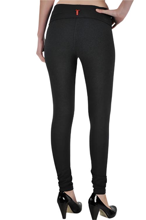 T-Party Roll Down Waist Legging CJ71163 - Black - rear view
