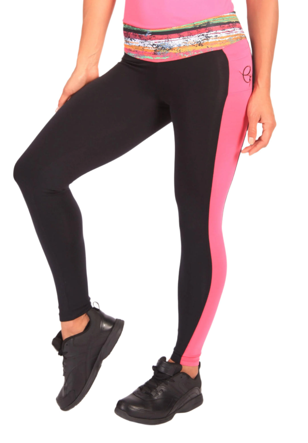Equilibrium Clothing Fun Fiesta Leggings L736 - Black/Fiesta -  front view