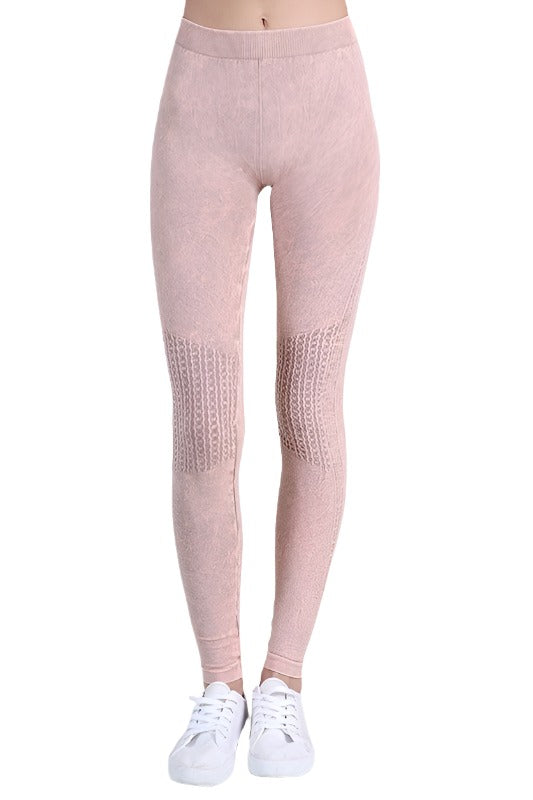 NikiBiki Vintage Knee Shirring Legging NB6547 - Rose Quartz  - front view