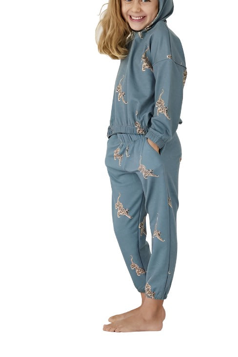 Onzie Youth Sweat Pant 895 - Pale Cacti Tiger - Side View