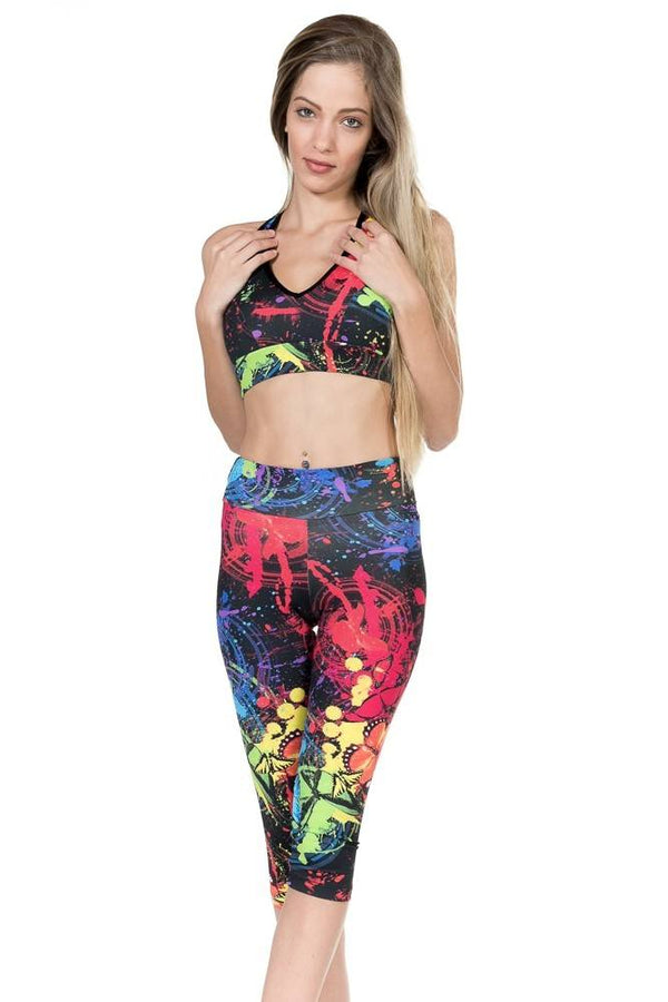 Margarita Activewear Butterfly Fitted Capri 302T - front view