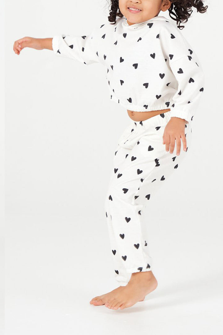 Onzie Youth Sweat Pant 895 - Black Hearts -Side View