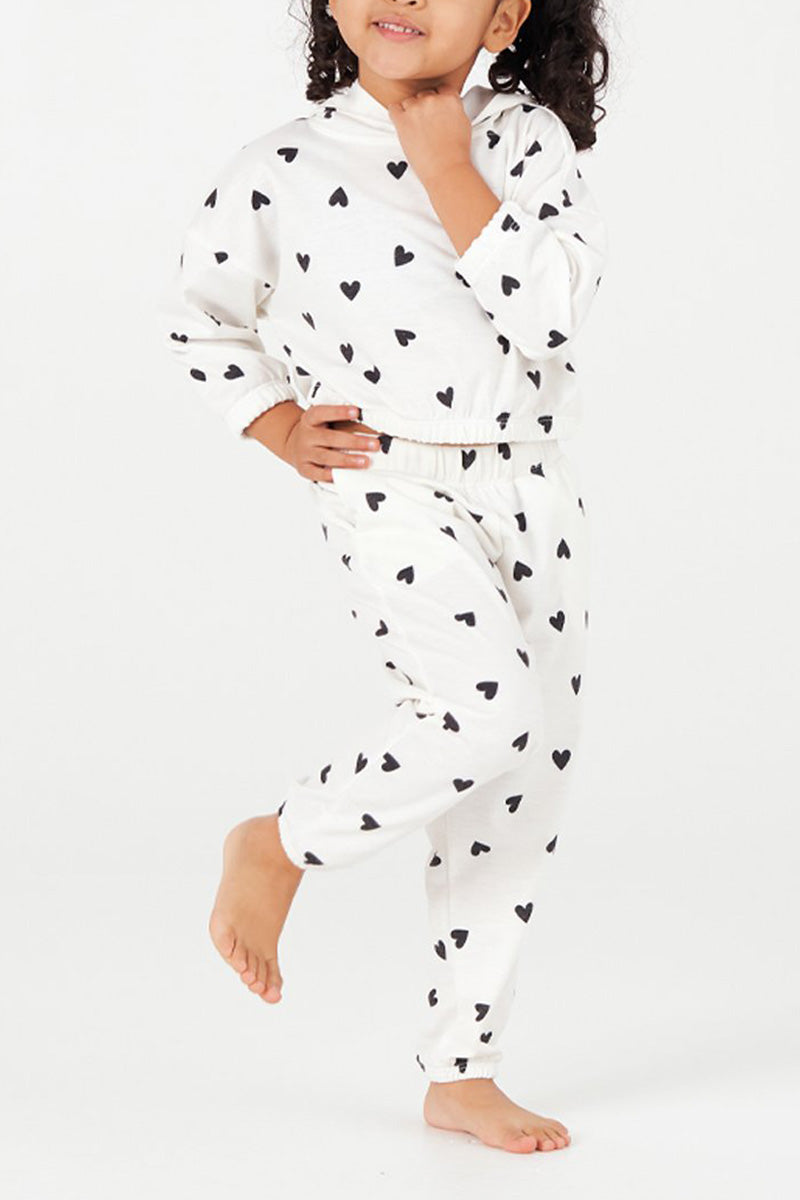 Onzie Youth Sweat Pant 895 - Black Hearts -Front View