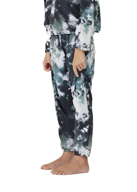 Onzie Youth Sweat Pant 895 - Evergreen Tie Dye -Side View