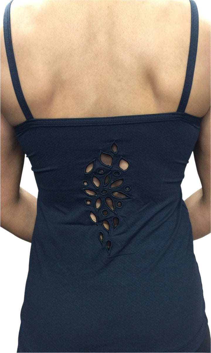 Margarita Activewear Mesh Long Tank 413218 - Black - rear view