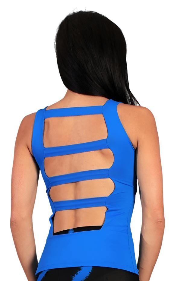 Equilibrium Activewear Ladder Back Top LT1053 Royal - rear view