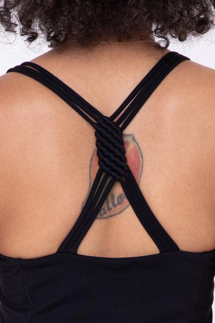 Mono B. Macrame Active Dress AD-B0441 - Black - Back Rear View