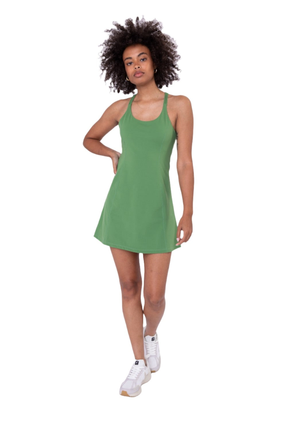 Mono B. Macrame Active Dress AD-B0441 - Green - Front Full View