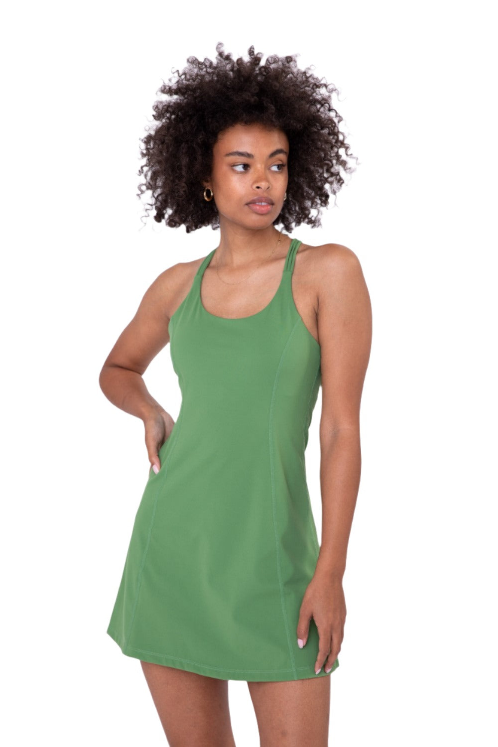 Mono B. Macrame Active Dress AD-B0441 - Green - Front View