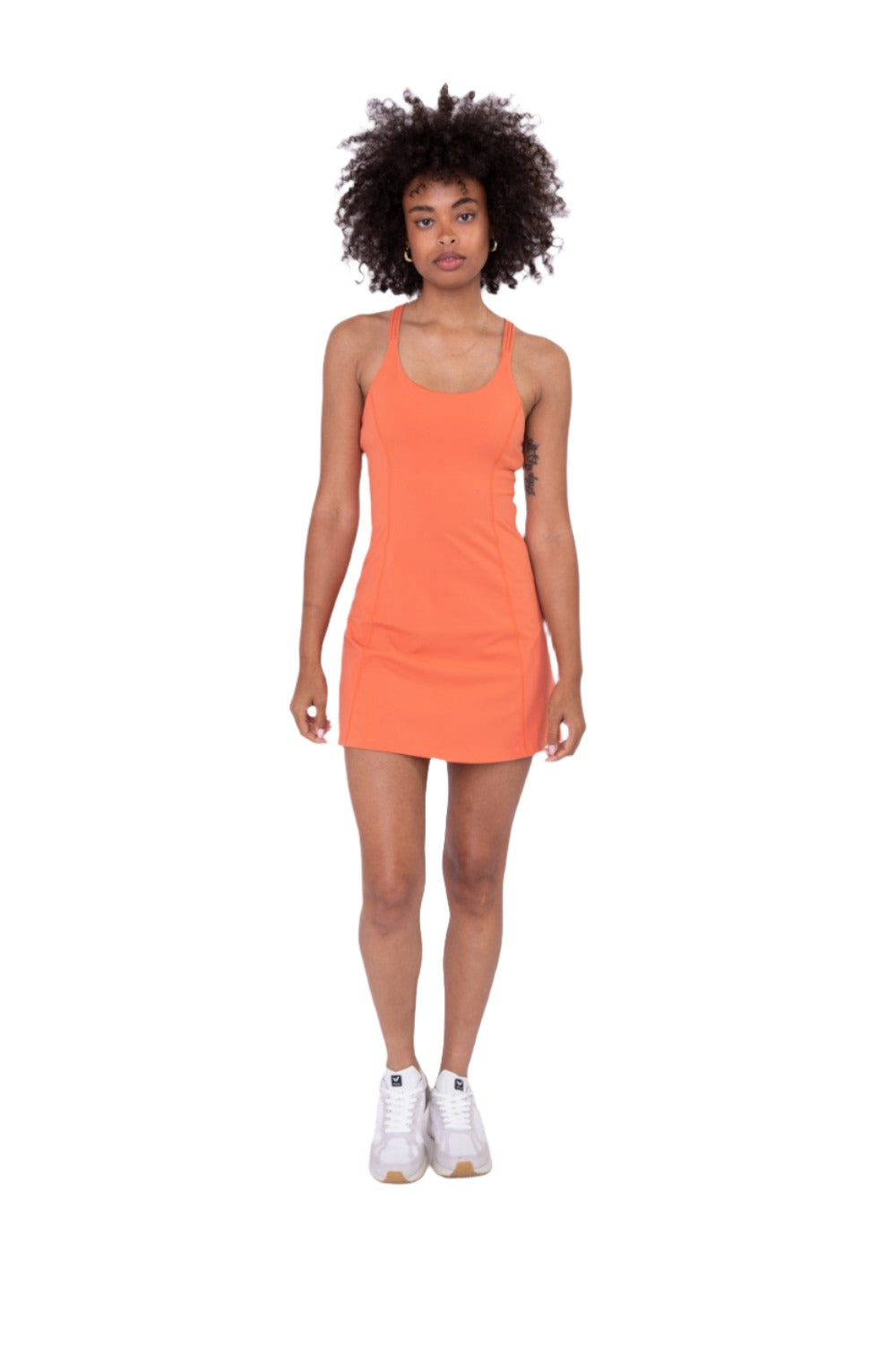 Mono B. Macrame Active Dress AD-B0441 - Orange - Front Full View