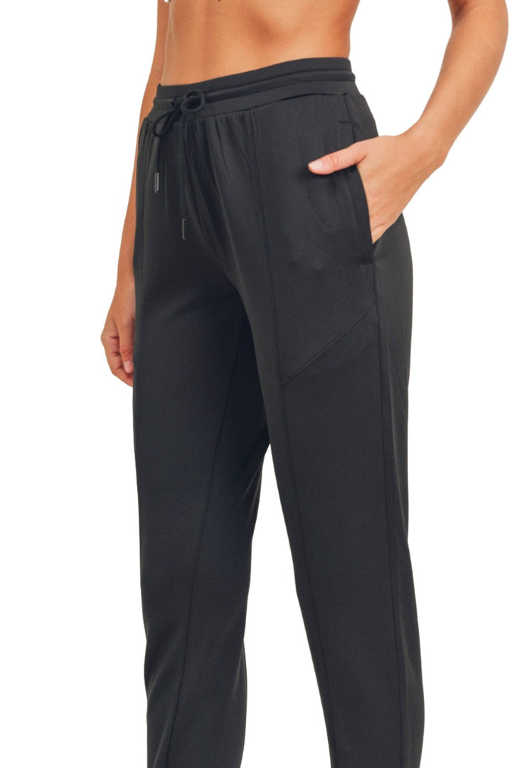Mono B Cuffed Zip Joggers AP7013 - Black - Rear View
