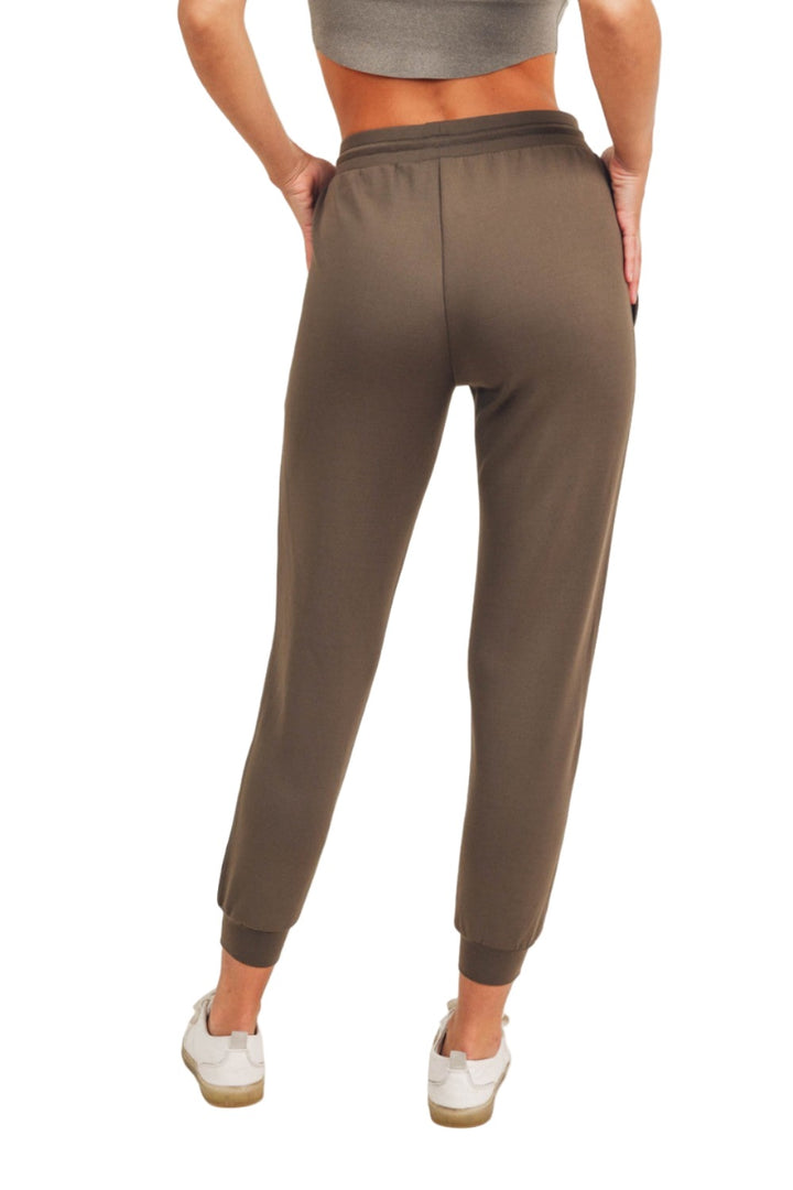 Mono B Cuffed Zip Joggers AP7013 - Olive - Back View