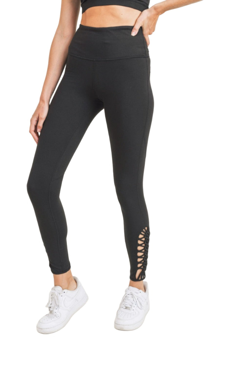 Mono B Dragon Braid Pant APH28004B - Black - Side View