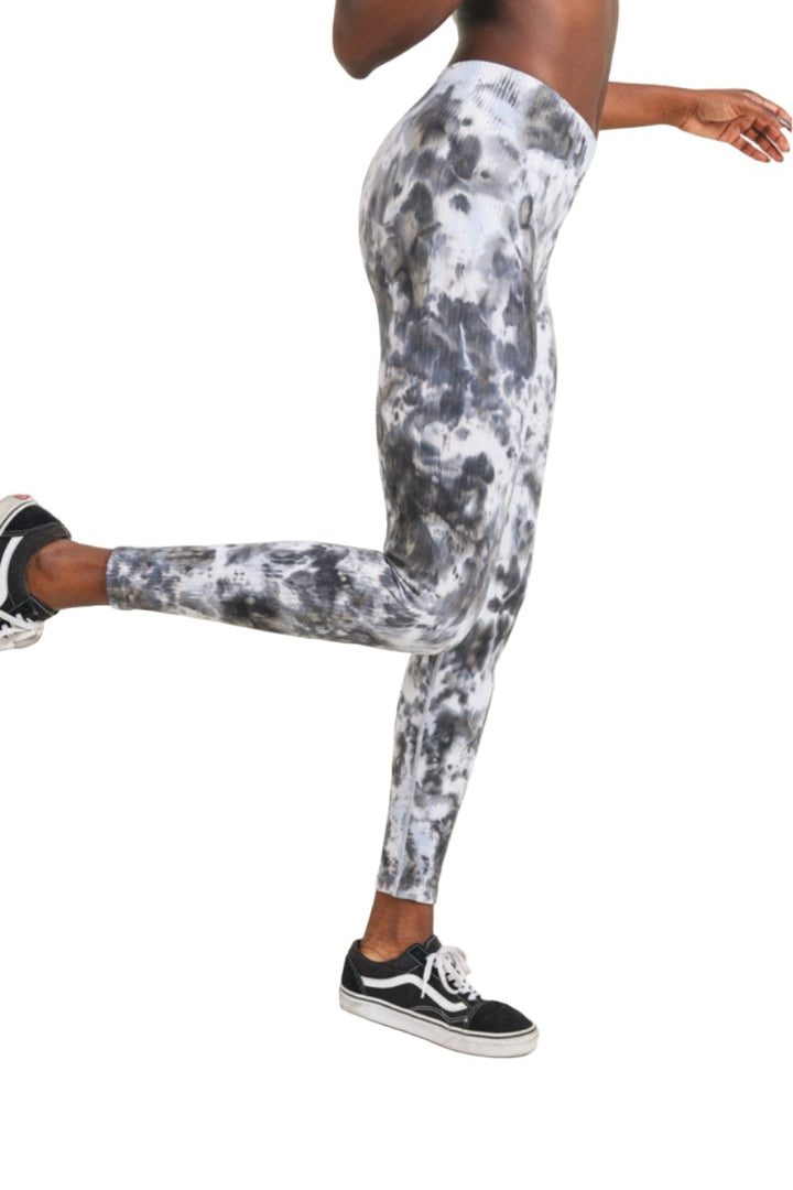 Mono B Crystal Tie Dye Seamless Ribbed Legging APH3083 - side view