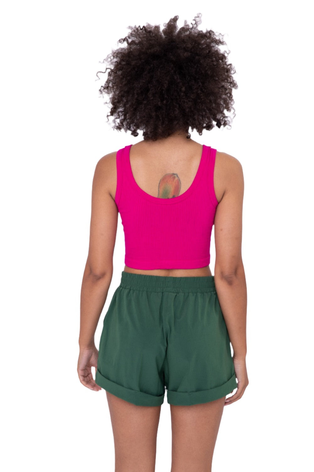 Mono B Seamless Crop Top AT-A08158 - Berry - Back View