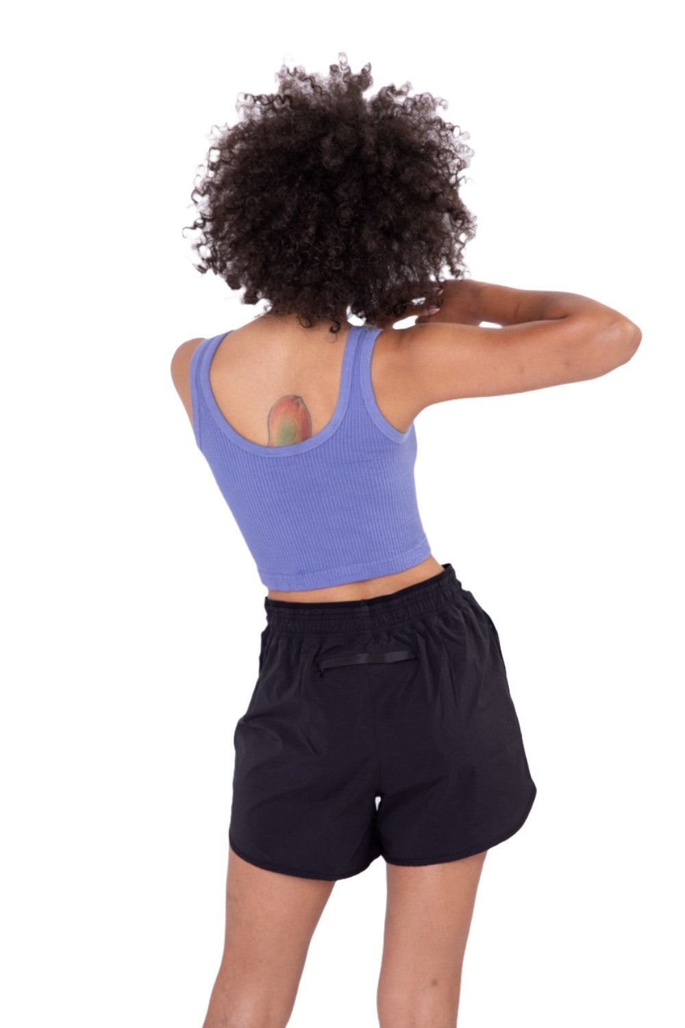 Mono B Seamless Crop Top AT-A08158 - Denim - Back View