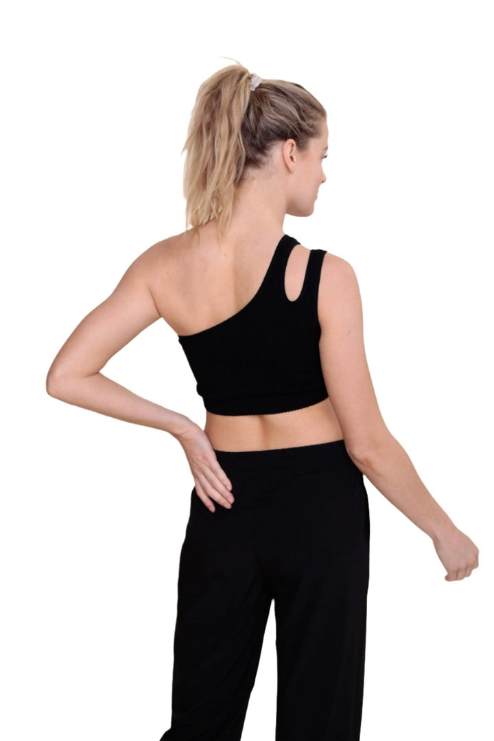 Mono B Seamless Double One Strap Bra AT-B0477 - Black - Back View