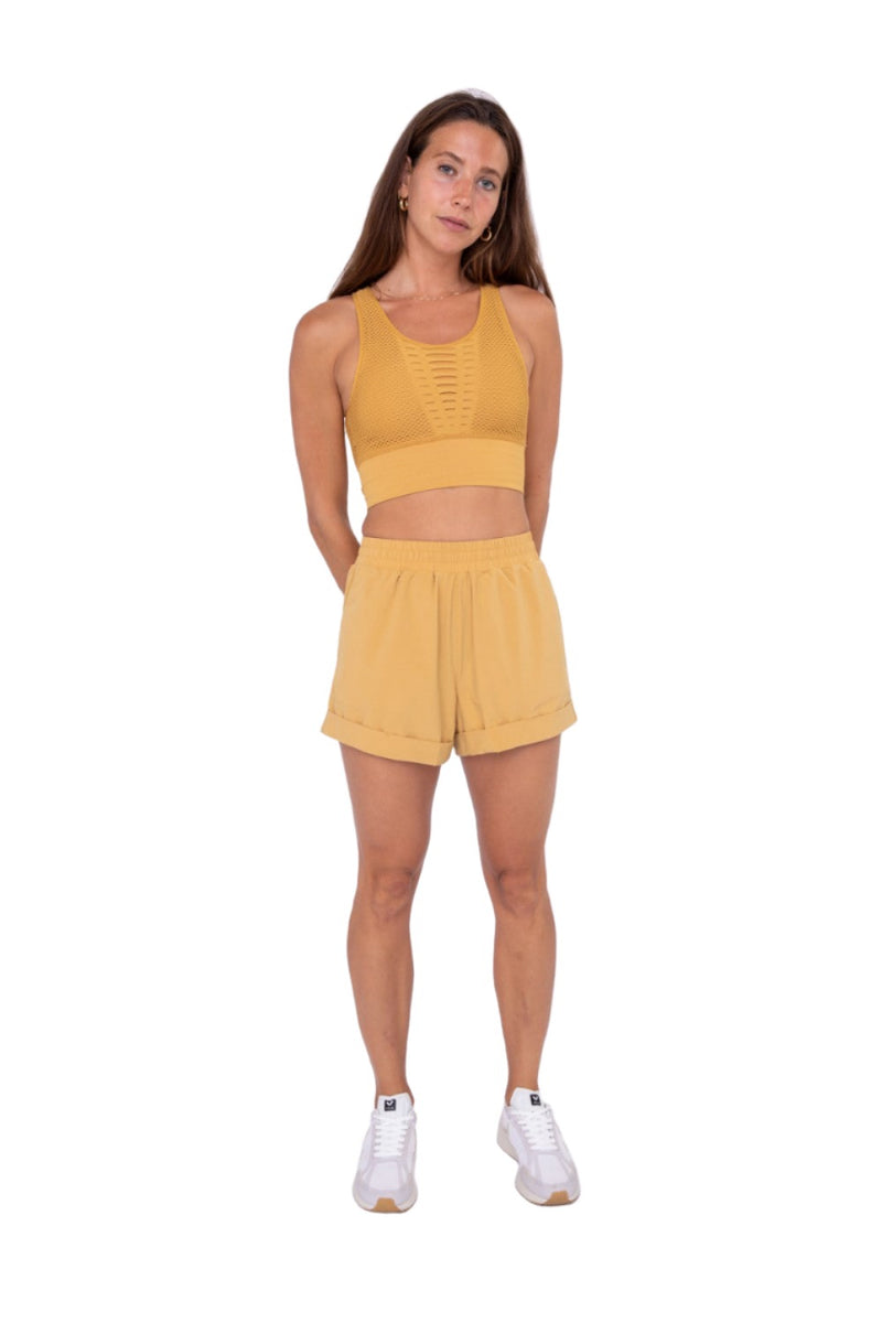 Mono B High Waist Cuffed Casual Shorts Fitness Fashions