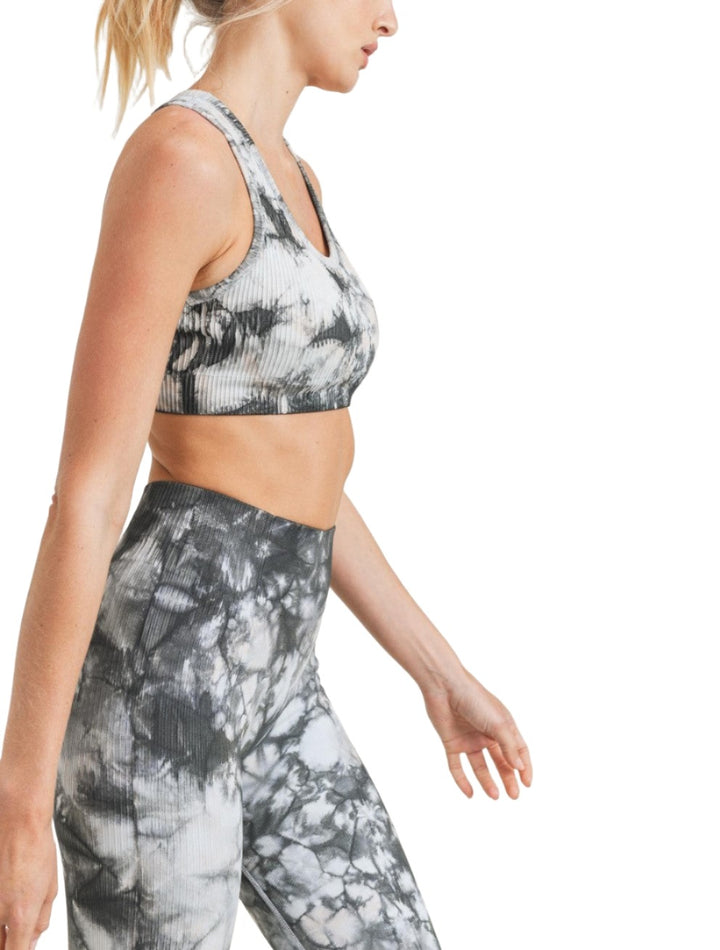 Mono B Glass Tie-Dye Seamless Ribbed Sports Bra AT3001 - side view