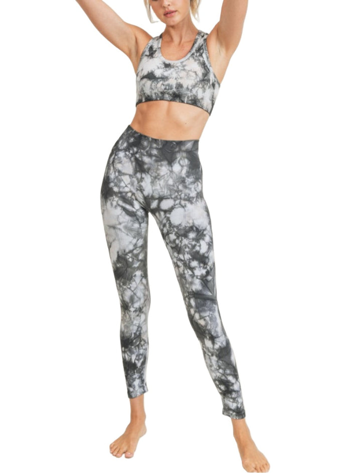 Mono B Glass Tie-Dye Seamless Ribbed Sports Bra AT3001 - front alt view 2