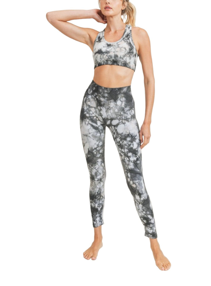 Mono B Glass Tie-Dye Seamless Ribbed Sports Bra AT3001 - front alt view 3