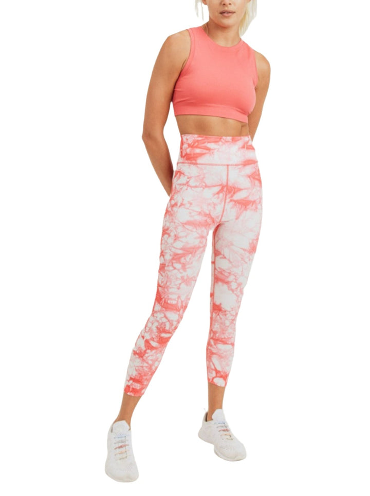 Mono B Ribbed Side Panel Seamless Sports Bra AT8049  - Peach - front alt view 2