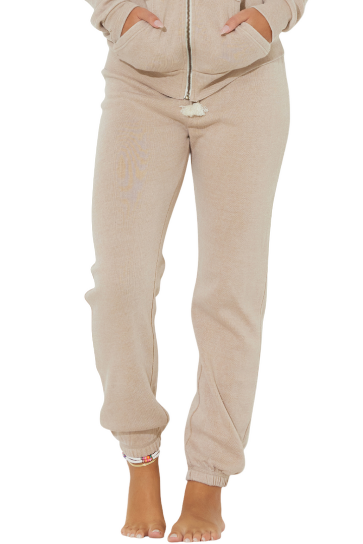 Vintage Havana/Ocean Drive Burn Out Sweatpants OD1499 - Sand - Front View