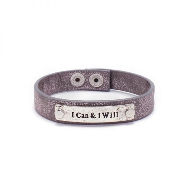 Splendid Iris Metallic I Can & I Will Bracelet B7034 - Silver
