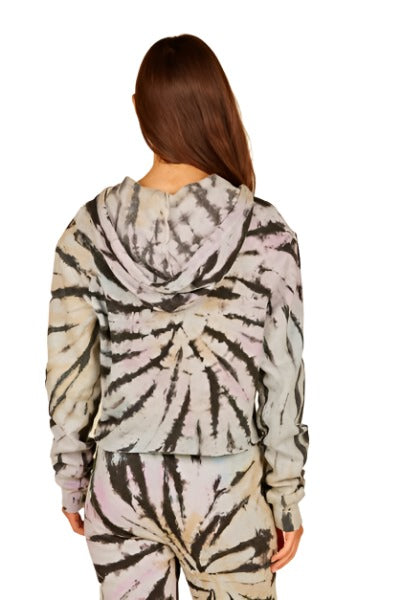 Vintage Havana Grunge Tie Dye Crop Hoodie B8899 - Grunge Tie Dye - rear view