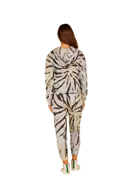 Vintage Havana Grunge Tie Dye Crop Hoodie B8899 - Grunge Tie Dye - rear alt view