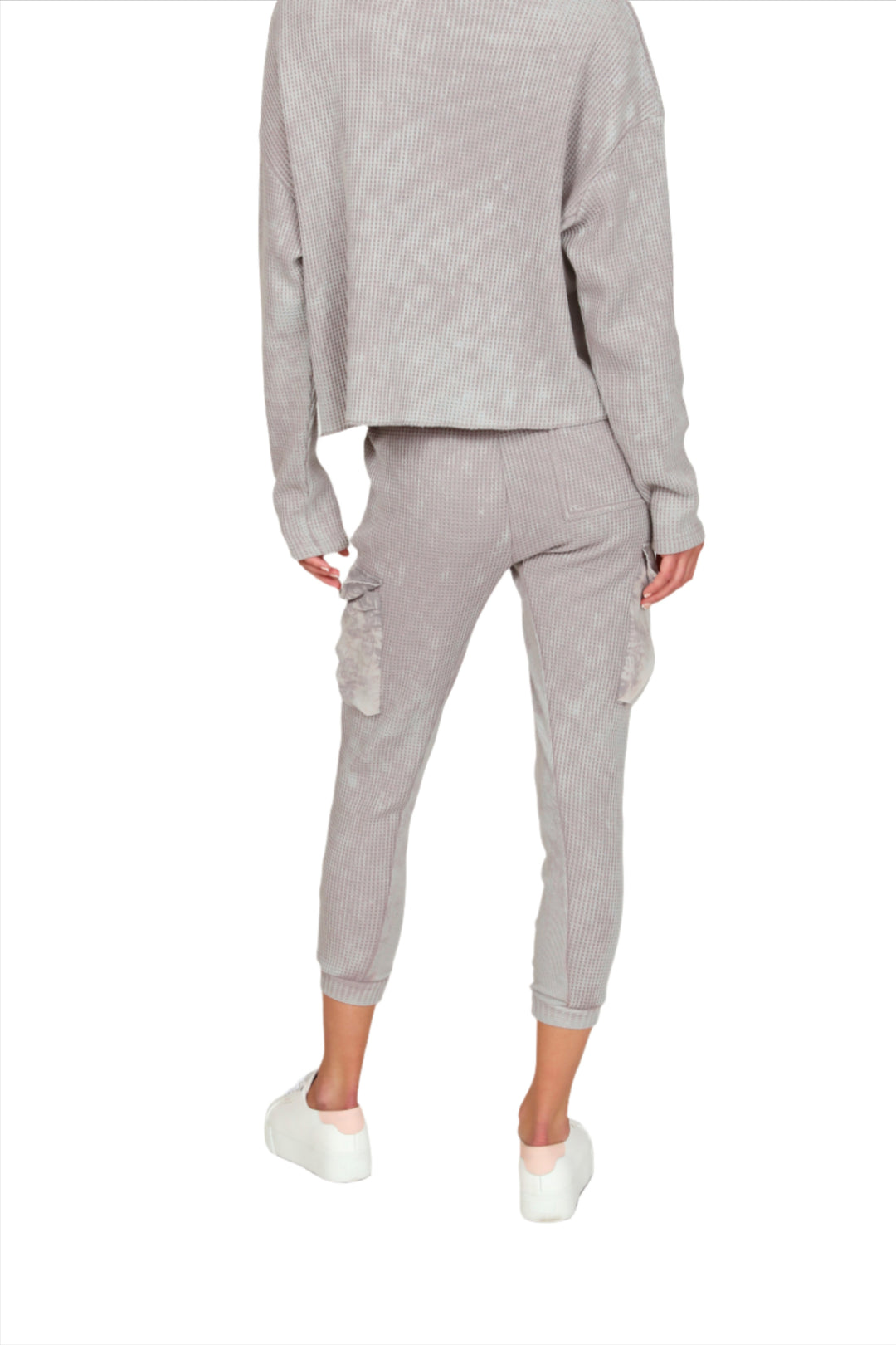 Vintage Havana Denim Thermal Combo Cargo Jogger B9879 - Raindrop - Back View