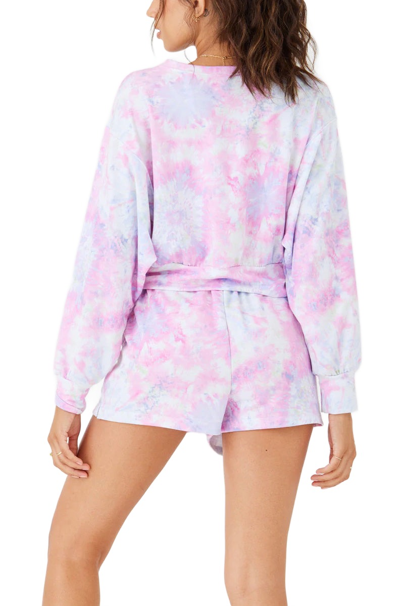 Onzie Flow Bella Sweatshirt 3835 - Prismatic Tie Dye - Back View