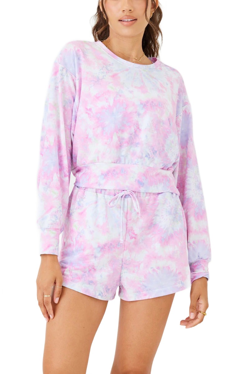 Onzie Flow Bella Sweatshirt 3835 - Prismatic Tie Dye - Front View