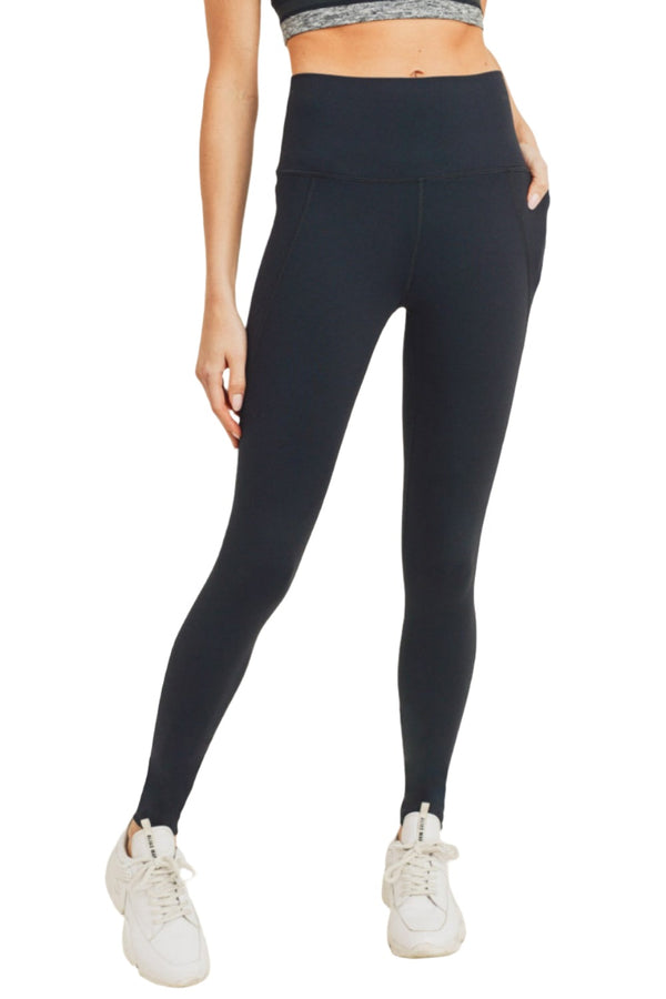 Mono B Essential High Waist Legging BP600 - Black - Front View