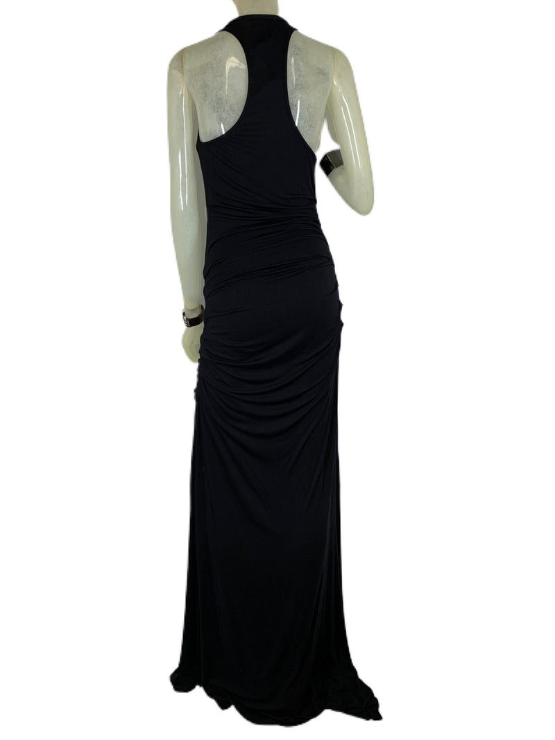 E-Motions Ruched Side Maxi Dress Black - rear view