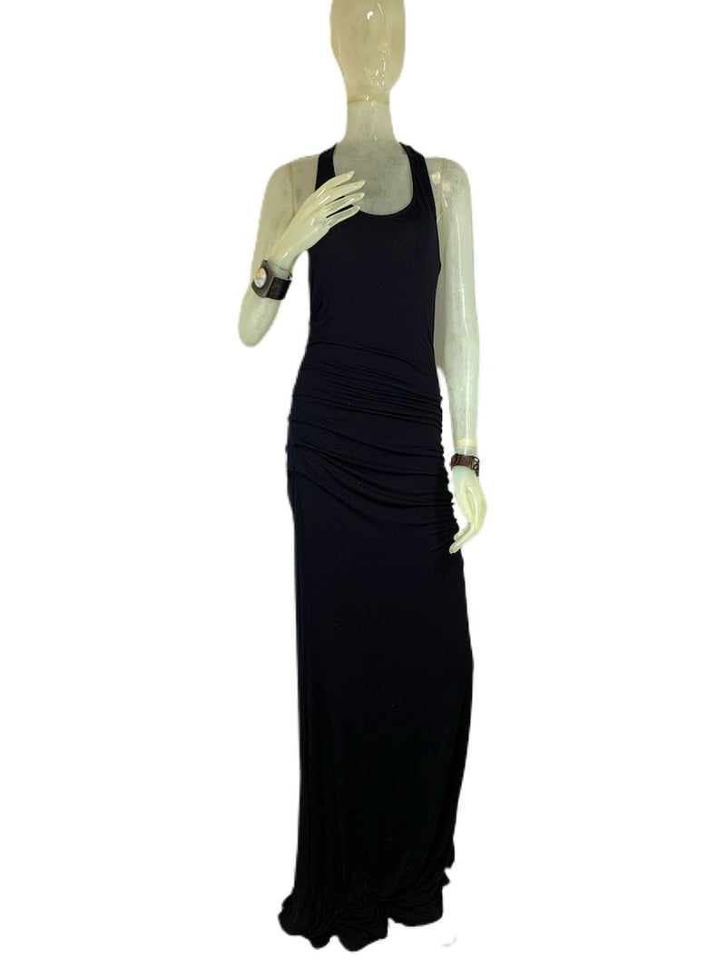 E-Motions Ruched Side Maxi Dress Black - front view