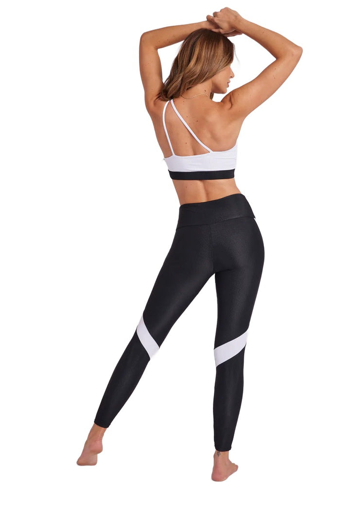 Onzie Flow Cadence Legging 2274 - Black White Combo - Back Full View