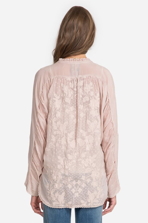 Johnny Was Carine Blouse -  Dusty Pink  - rear view