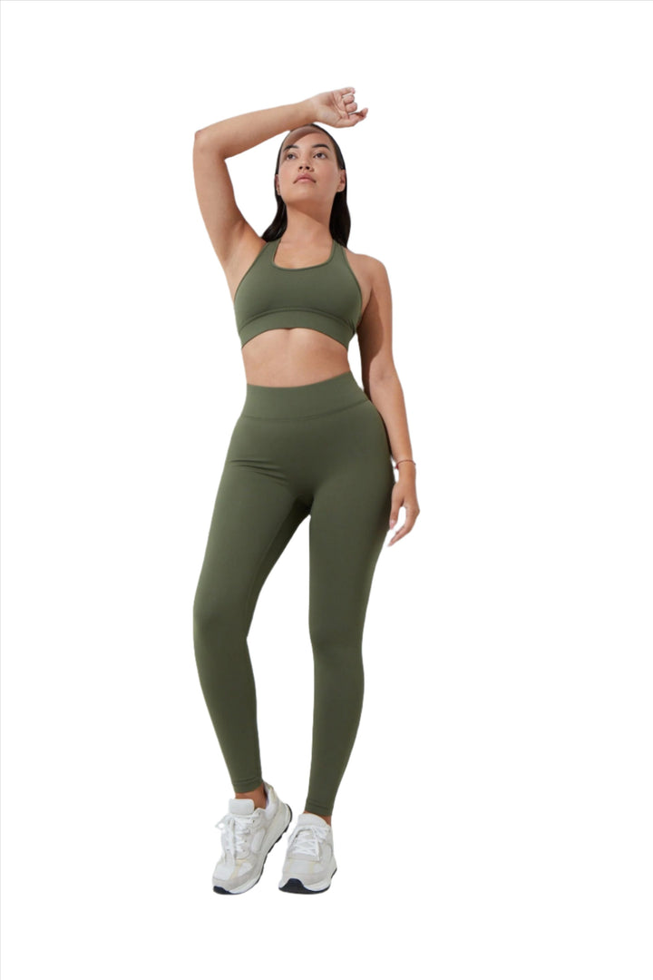 FINAL SALE! Noli Core Bra - Olive - Front Full View
