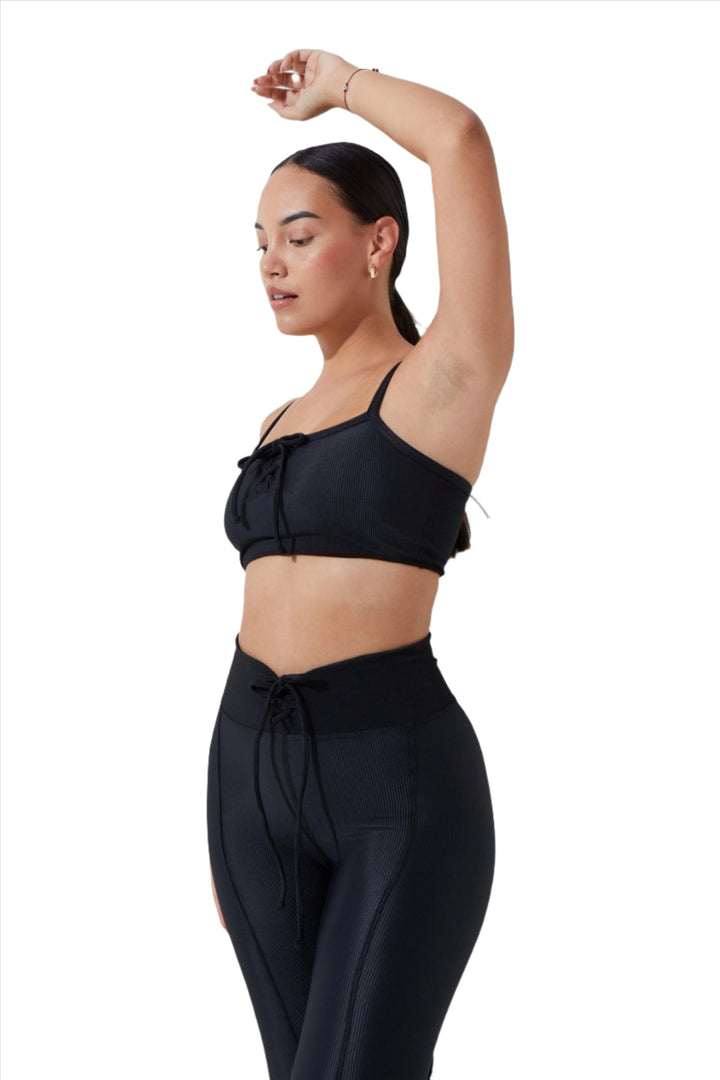 FINAL SALE! Noli Courtside Bra - Black - Front Side View