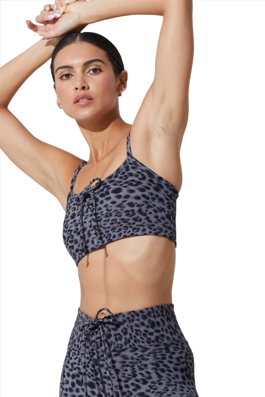FINAL SALE! Noli Courtside Bra - Grey Leo - Side View
