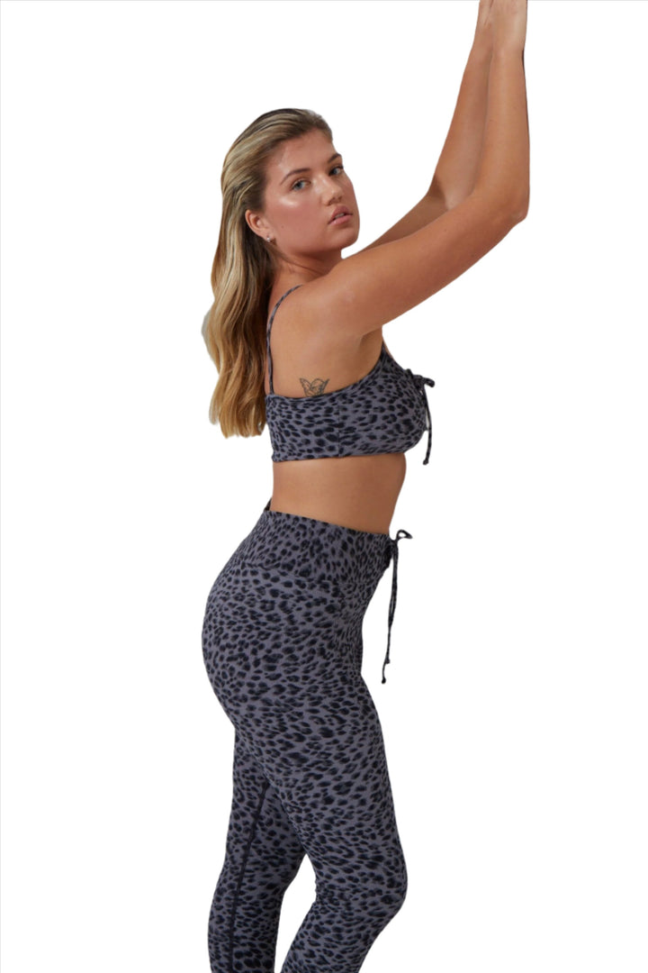 FINAL SALE! Noli Courtside Bra - Grey Leo - Side View