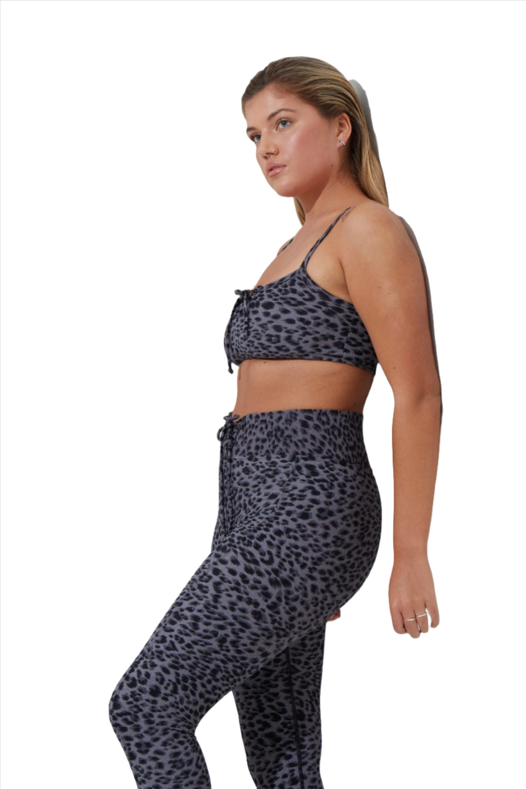 FINAL SALE! Noli Courtside Legging - Grey Leo - Side View